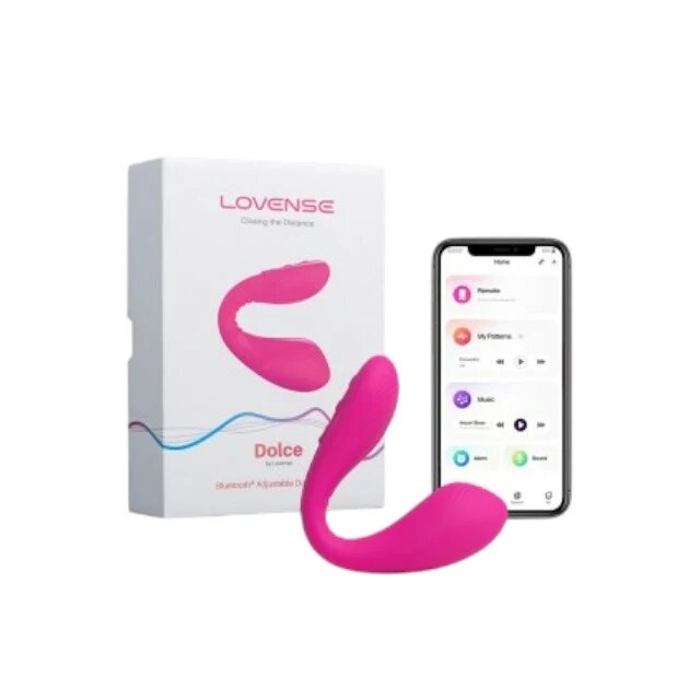 Lovense Vibrator - DOLCE control prin aplicatie pentru stimulare punct G clitoris si penis în cazul penetrarii 15 cm culoarea roz