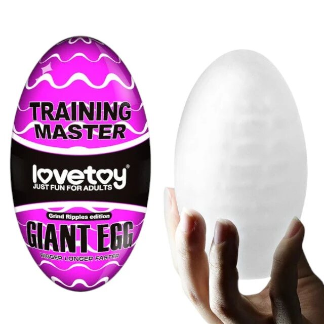LoveToy Masturbator manual Training Master Grind Ripples din TPE transparent în formă de ou lungime 13 cm (mov)