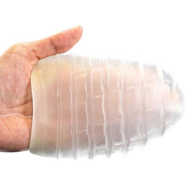 LoveToy Masturbator manual Training Master Grind Ripples din TPE transparent în formă de ou lungime 13 cm (mov)