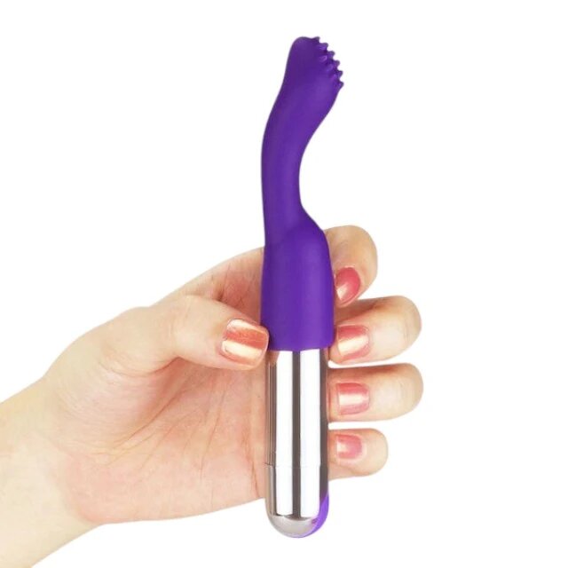 LoveToy Vibrator Joy Versatile Tickler pentru clitoris și zone erogene cu 10 funcții de vibrație rezistent la apă mov cu argintiu