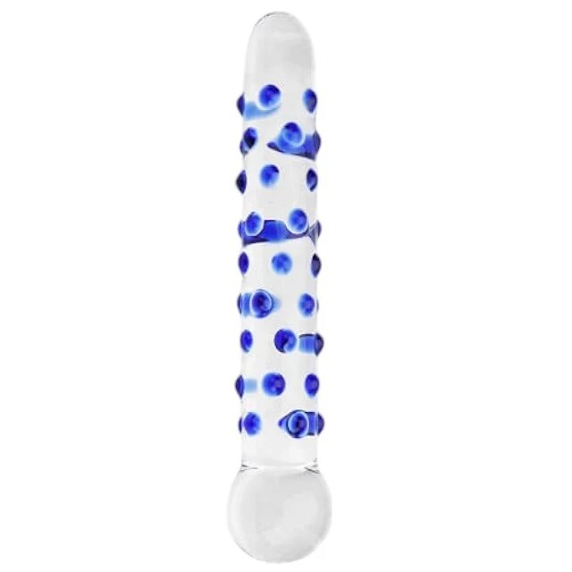 LOVING JOY Dildo din sticla Sectrum - Nubby cu striatii pentru stimulare intensa 18 cm