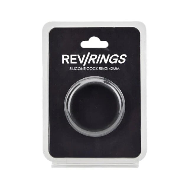 LOVING JOY Inel pentru penis RevRings - Cock Ring pentru stimularea erectiei din silicon negru 42mm