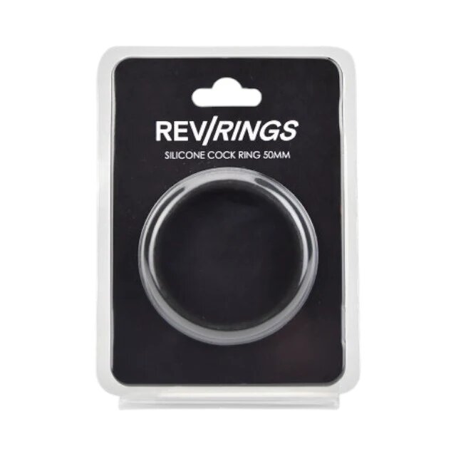 LOVING JOY Inel pentru penis RevRings - Cock Ring pentru stimularea erectiei din silicon negru 50mm