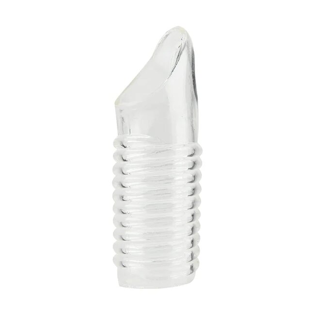 LOVING JOY Manson RevSleeves - Ribbed Penis Sleeve with Ball Loop pentru stimulare intensă și ingroșare transparent