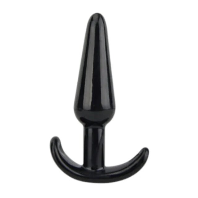 LOVING JOY Plug anal Butt Plug Black bază în formă de semilună lungime 11 cm diametru 2.9 cm culoare negru