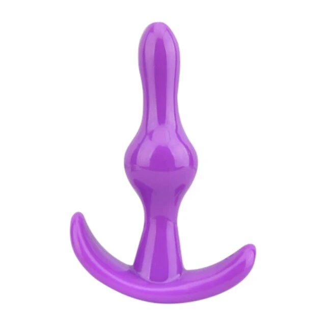 LOVING JOY Plug anal Butt Plug Purple bază în formă de semilună lungime 9 cm diametru 2.4 cm culoare mov