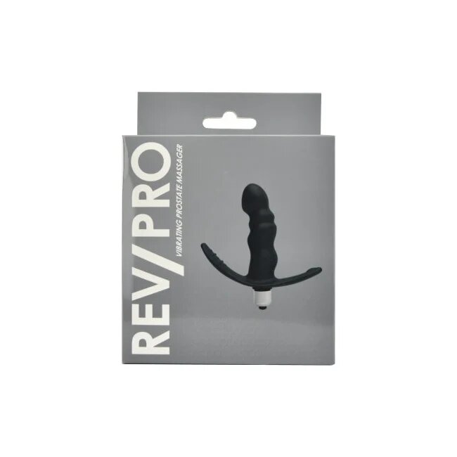 LOVING JOY Plug anal RevPro - Vibrating Prostate Massager din silicon culoarea neagra 8.5 cm