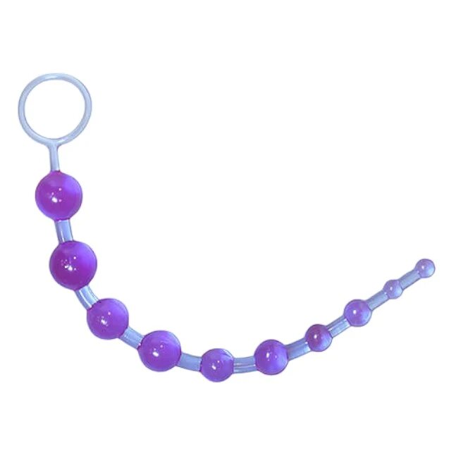 LOVING JOY Rozariu anal LovingJoy - Love Beads din silicon mov 32 cm