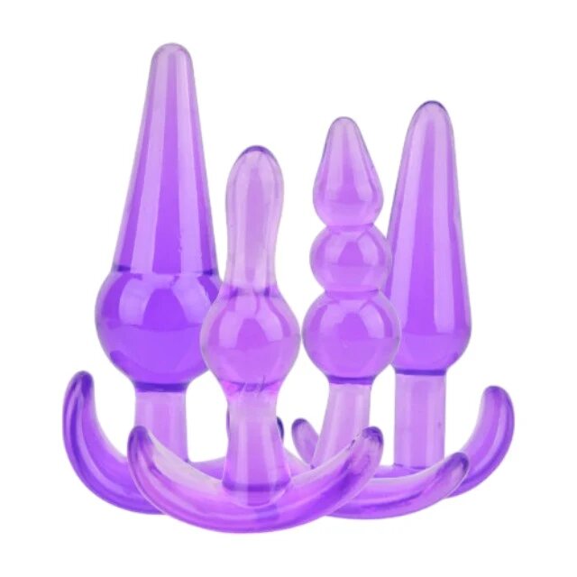 LOVING JOY Set plug anal - Training material moale și flexibil mov 12.75 cm 11 cm 9.5 cm 9 cm