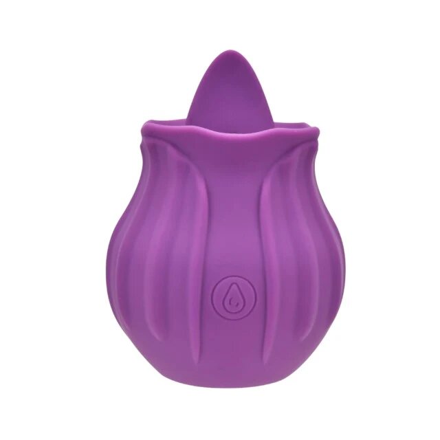LOVING JOY Stimulator clitoris Rose cu funcție de simulare sex oral 10 funcții de vibrație în formă de trandafir mov