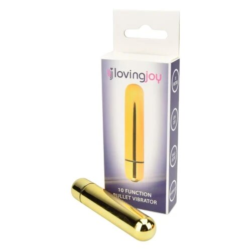 LOVING JOY Vibrator Bullet LovingJoy - Gold cu 10 functii vibratie auriu