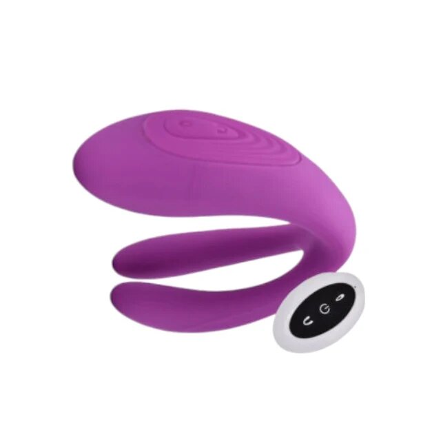 LOVING JOY Vibrator - Duet Remote Control ideeal pentru cupluri 10.5 cm mov