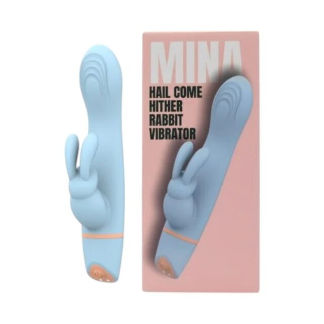 LOVING JOY Vibrator rabbit MINA HAIL COME HITHER din silicon 5 funcții de vibrație rezistent la apă culoare albastru(N12562)