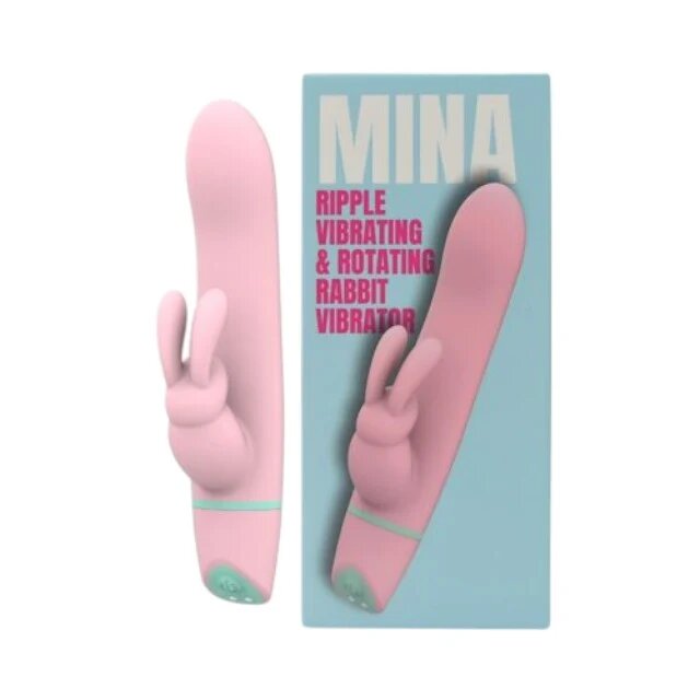 LOVING JOY Vibrator rabbit MINA RIPPLE din silicon cu funcție de rotație 5 funcții de vibrație rezistent la apă culoare roz(N12561)