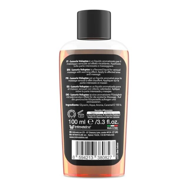 LUXURIA Gel pentru masaj Voluptas Caramel cu efect de încălzire aromă naturală de caramel 100 ml