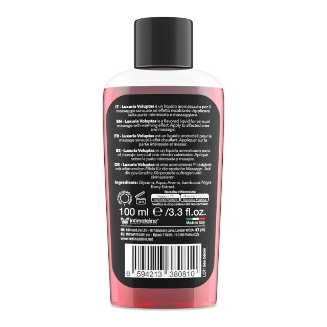 LUXURIA Gel pentru masaj Voluptas Cherry cu efect de încălzire aromă naturală de cireșe 100 ml