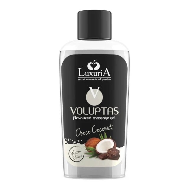 LUXURIA Gel pentru masaj Voluptas Choco Coconut cu efect de încălzire aromă naturală de ciocolată cu cocos 100 ml