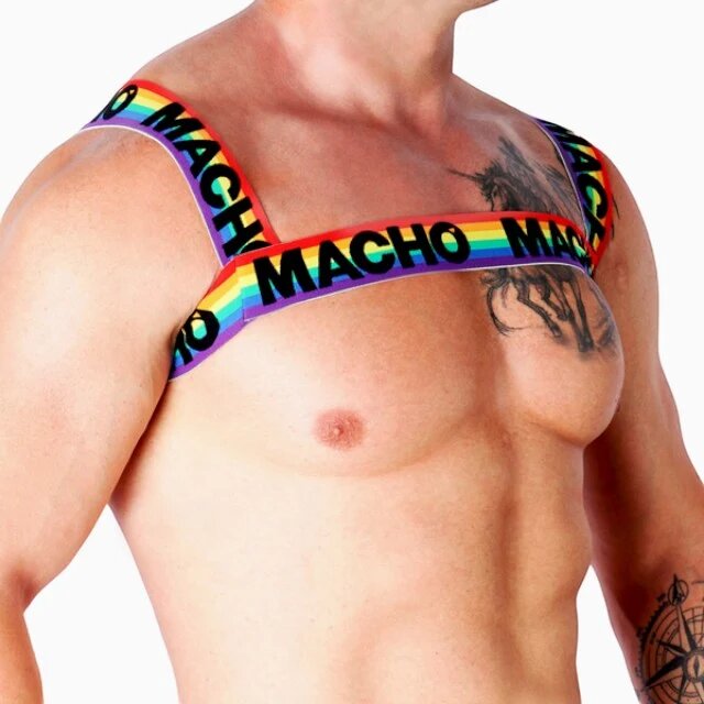 MACHO Ham elastic - Double Harness culoare Pride mărime universală