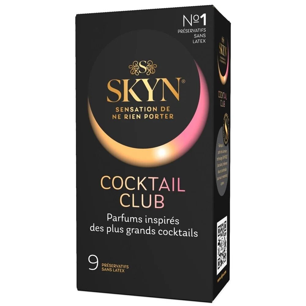 MANIX Prezervative Skyn Cocktail Club aromate fără latex ultra-subțiri și rezistente diametru 53 mm 9 bucăți