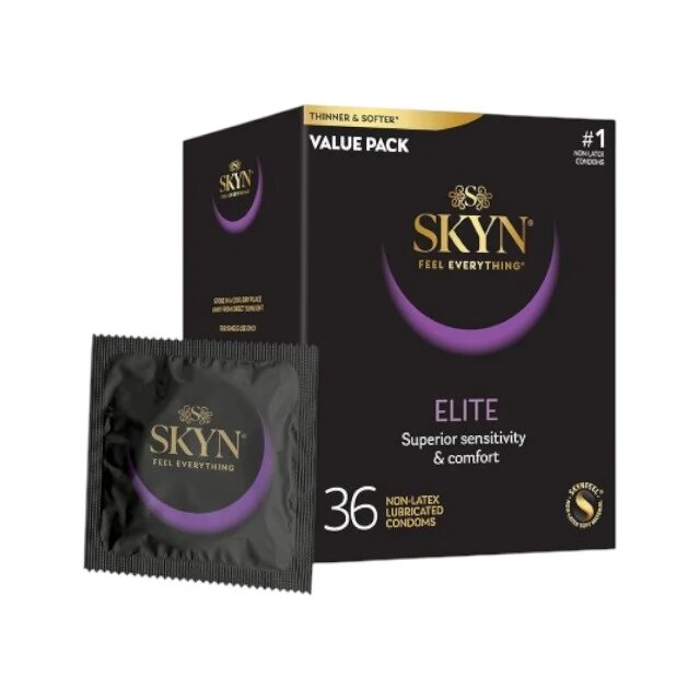 MANIX Prezervative Skyn Elite Selection 36 ultra-subțiri și rezistente fără latex lubrifiate diametru 53 mm 36 buc