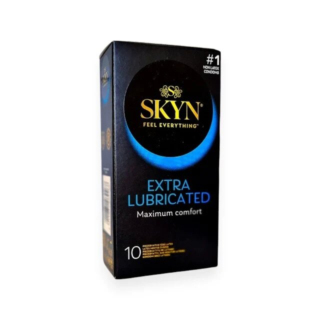 MANIX Prezervative Skyn Extra Lube fără latex extra-lubrifiate subțiri și rezistente diametru 53 mm 10 bucăți