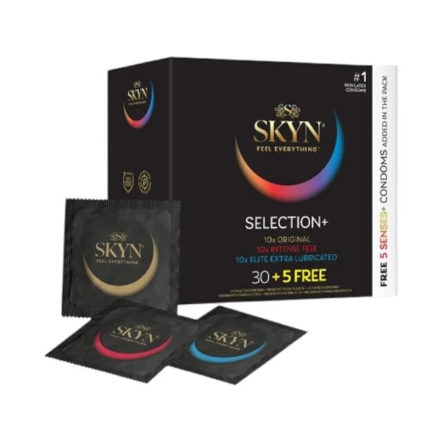 MANIX Prezervative Skyn Selection 35 6 sortimente diferite fără latex lubrifiate diametru 53 mm 35 buc