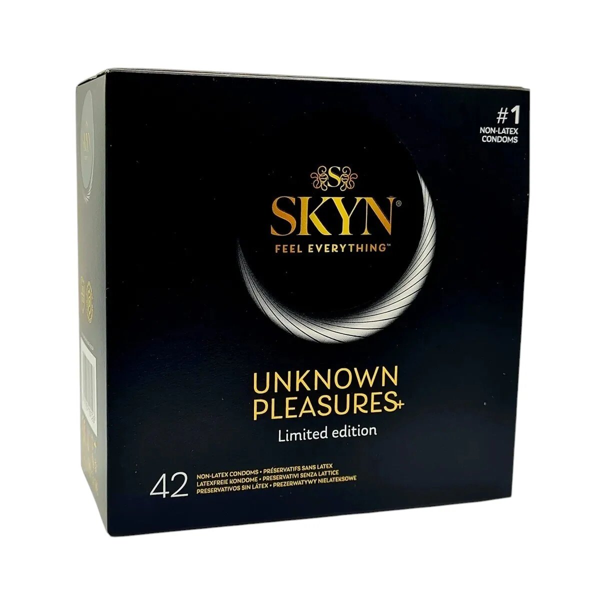 MANIX Set SKYN Unknown Pleasure + fără latex extra subțiri aromate texturate și stimulatoare 53 ± 2 mm 42 buc