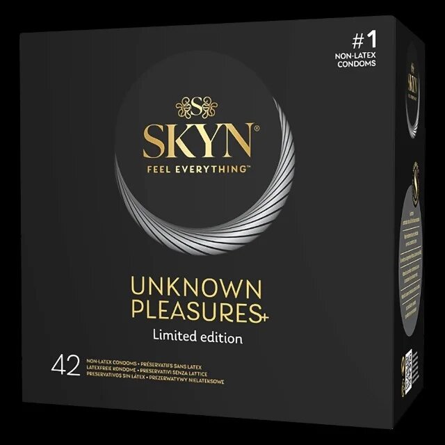 MANIX Set SKYN Unknown Pleasure + fără latex extra subțiri aromate texturate și stimulatoare 53 ± 2 mm 42 buc