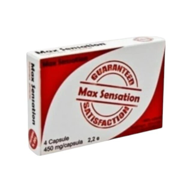 MAX SENSATION Capsule pentru bărbați pentru susținerea erecției libidoului și potenței 4 buc