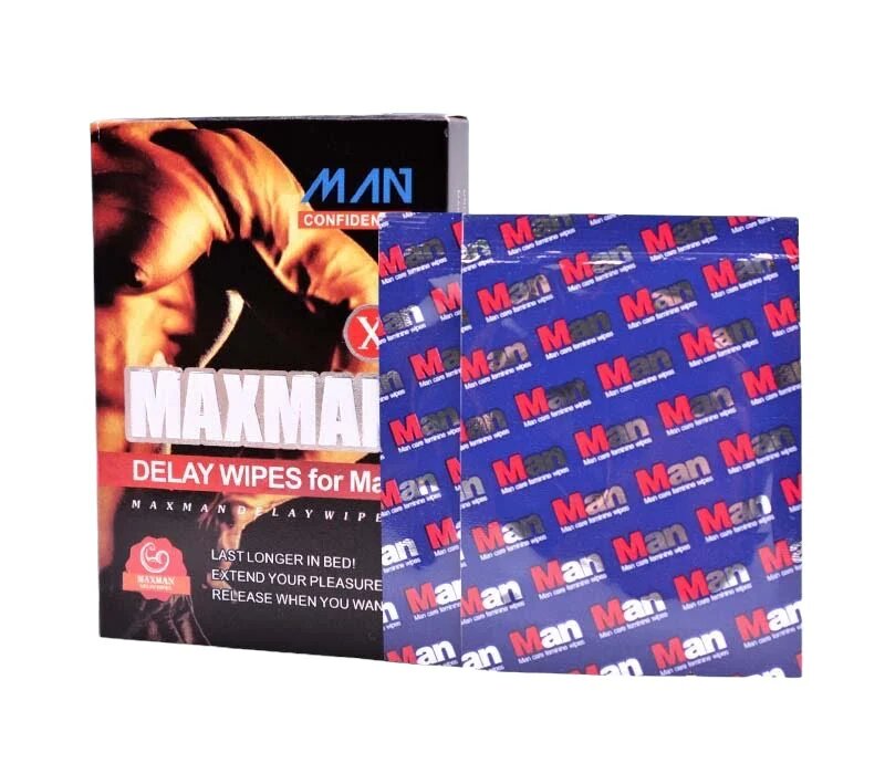 MAXMAN Șervețele Confidence Delay Wipes for Man susțin întârzierea ejaculării cu ingrediente naturale acțiune rapidă 10 buc