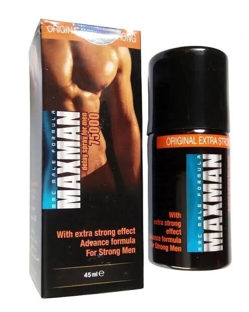 MAXMAN Spray 75000 Original Extra Strong Delay ajută la întârzierea ejaculării cu ulei de ricin 45 ml