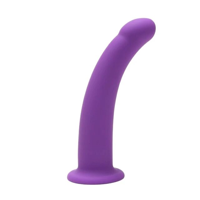 ME YOU US Dildo Purple Curved Silicone Dildo compatibil cu hamuri strap-on hipoalergenic lungime 19 cm mov