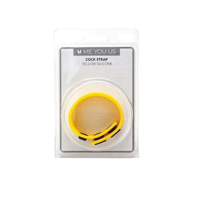 ME YOU US Inel pentru penis - Cock Strap din silicon si capse 3 niveluri de reglare pentru imbunatatirea performatelor sexuale galben
