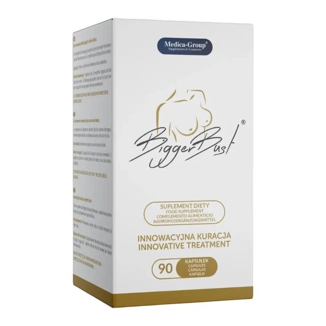 MEDICA GROUP Capsule MEDICA-GROUP Bigger Bust pentru mărirea și fermitatea sânilor cu extract de trifoi roșu 90 bucăți
