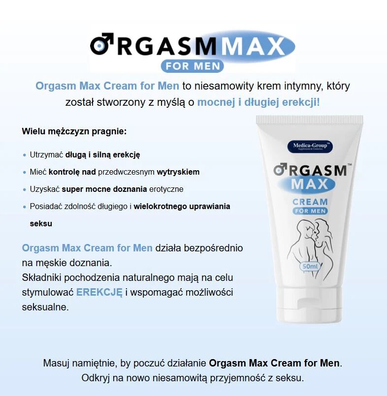 MEDICA GROUP Cremă MEDICA-GROUP OrgasmMax Men pentru potență erecții puternice și întârzierea ejaculării 50 ml