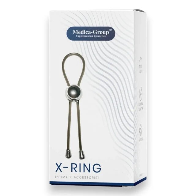 MEDICA GROUP Inel pentru penis MEDICA-GROUP X-Ring pentru susținerea erecției mărime ajustabilă diametru maxim 6 cm argintiu