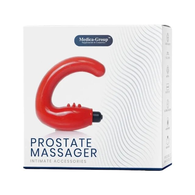MEDICA GROUP Vibrator anal MEDICA-GROUP Prostate Massager pentru stimularea prostatei rezistent la apă roșu