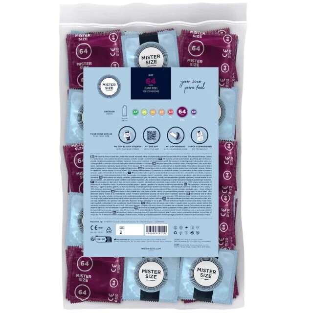 Mister Size Prezervative ultra-subțiri mărime 64 mm 100 de bucăți
