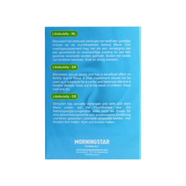 MORNINGSTAR PHARMA Jeleu LIBIDOJELLY pentru libido masculin fertilitate și erecții puternice cu ginkgo biloba și maca 7 plicuri x 10 ml