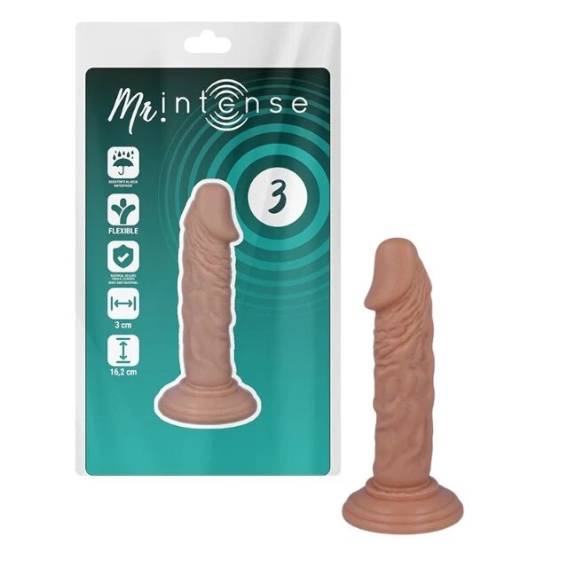 MR INTENSE Dildo realistic 3 Realistic Cock senzatie catifelata asemanatoare pielii hipoalergenic culoarea pielii 16.2 cm