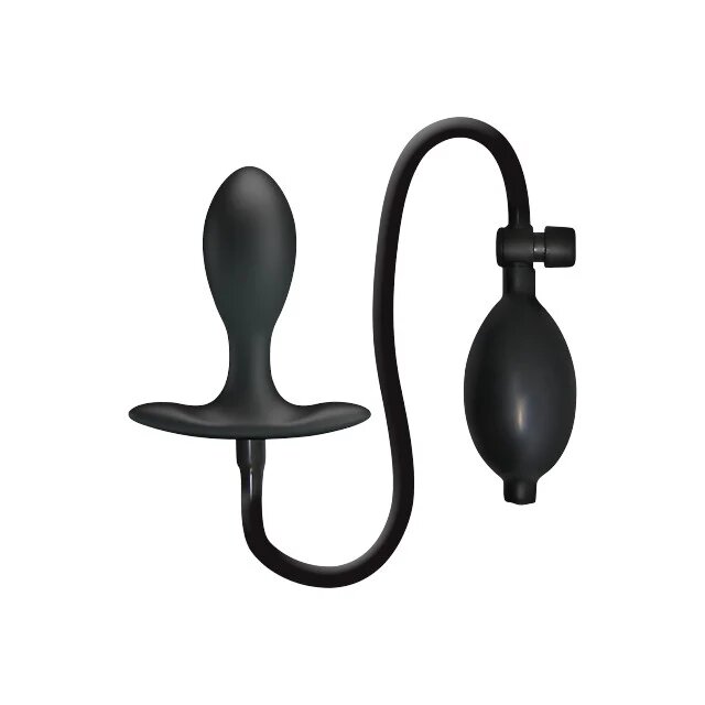 MR PLAY Plug anal cu pompă MR. PLAY Inflatable Anal Plug pentru stimularea punctului P din silicon moale culoare negru diametru 3.2 cm