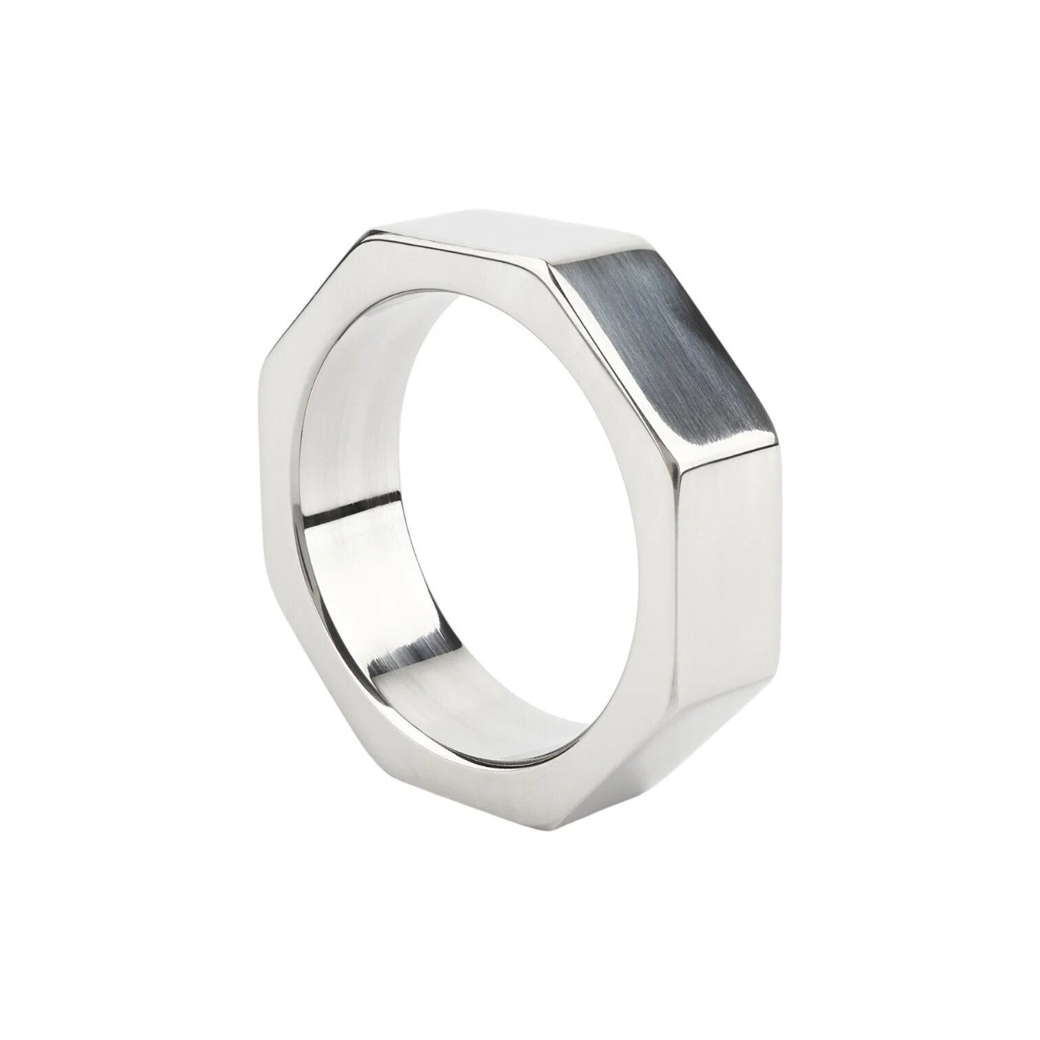 MR. STEEL Inel pentru penis Nut C-Ring în formă de piuliță din oțel inoxidabil diametru 4.5 cm (mic) argintiu