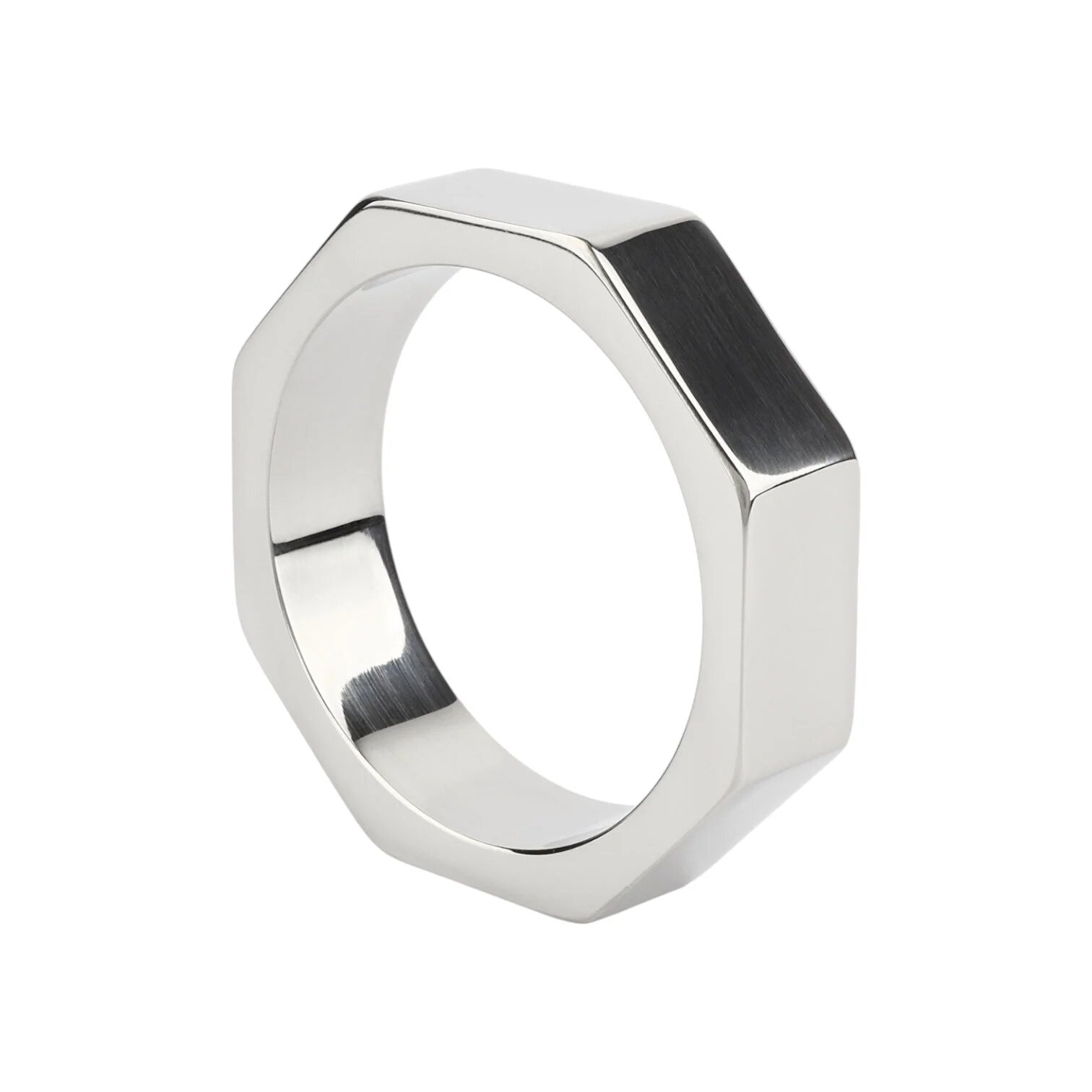 MR. STEEL Inel pentru penis Nut C-Ring în formă de piuliță din oțel inoxidabil diametru 5 cm (mare) argintiu