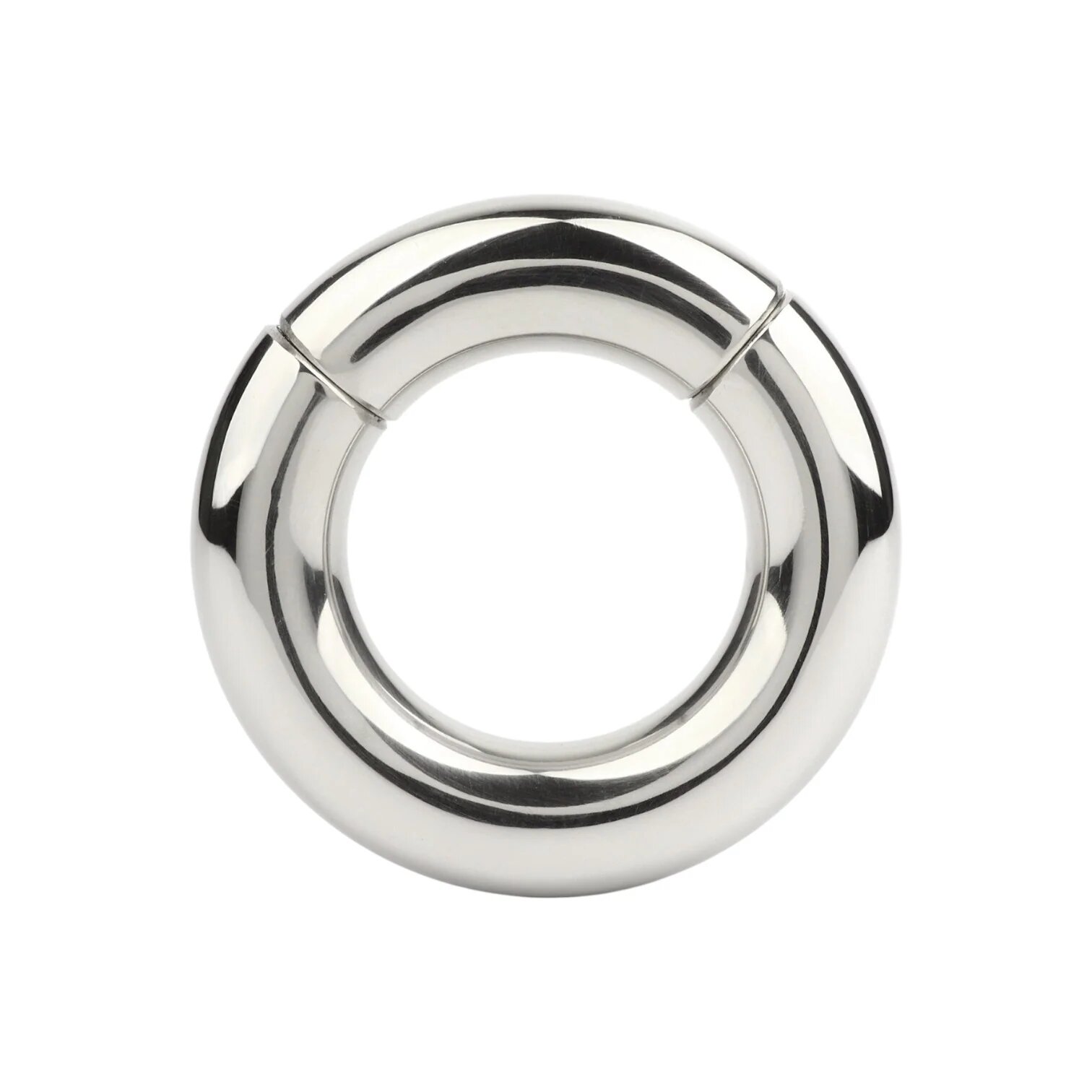 MR. STEEL Inel pentru testicule MBS Stackable Weight cu deschidere magnetică din oțel inoxidabil diametru 4.8 cm (mare) argintiu