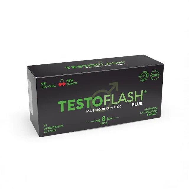 MSR LABORATORIOS Set 8 afrodisiace shot TESTOFLASH Man Vigor Plus Cherry pentru testosteron libido întârzierea ejaculării și plăcere intensificată aromă cireșe 8 x 20 gr