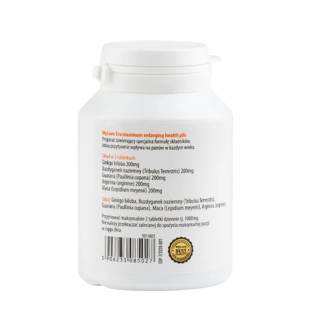 MYLOVE Capsule Ero Maximum Enlarging pentru mărirea penisului și performanță sexuală cu ginseng și maca 60 buc