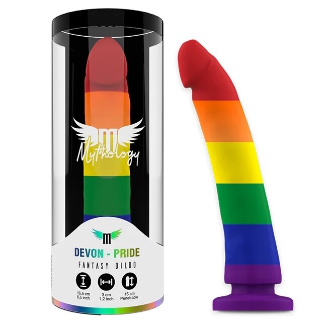 MYTHOLOGY Dildo - Devon culoare Pride marime M