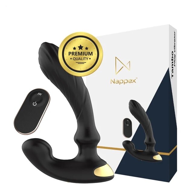 NAPPEX Vibrator anal TAMBO pentru stimularea prostatei control prin telecomandă 9 funcții de vibrație negru