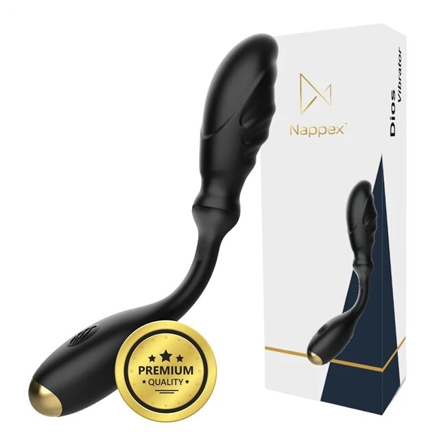 NAPPEX Vibrator Dios cu stimulator spot pentru stimularea punctului G și punctului P 9 funcții de vibrație culoare negru
