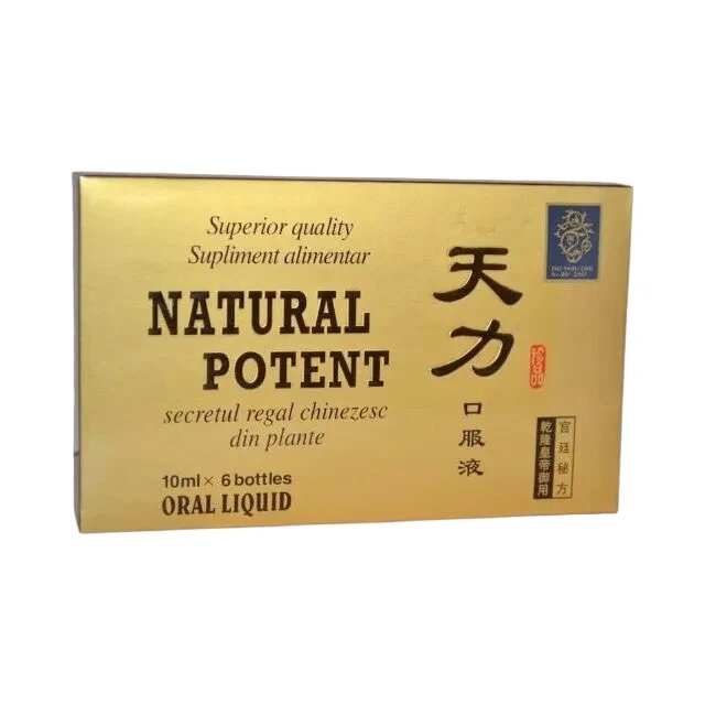 NATURAL POTENT Set fiole soluție orală pentru susținerea potenței și a erecțiilor puternice 6 fiole